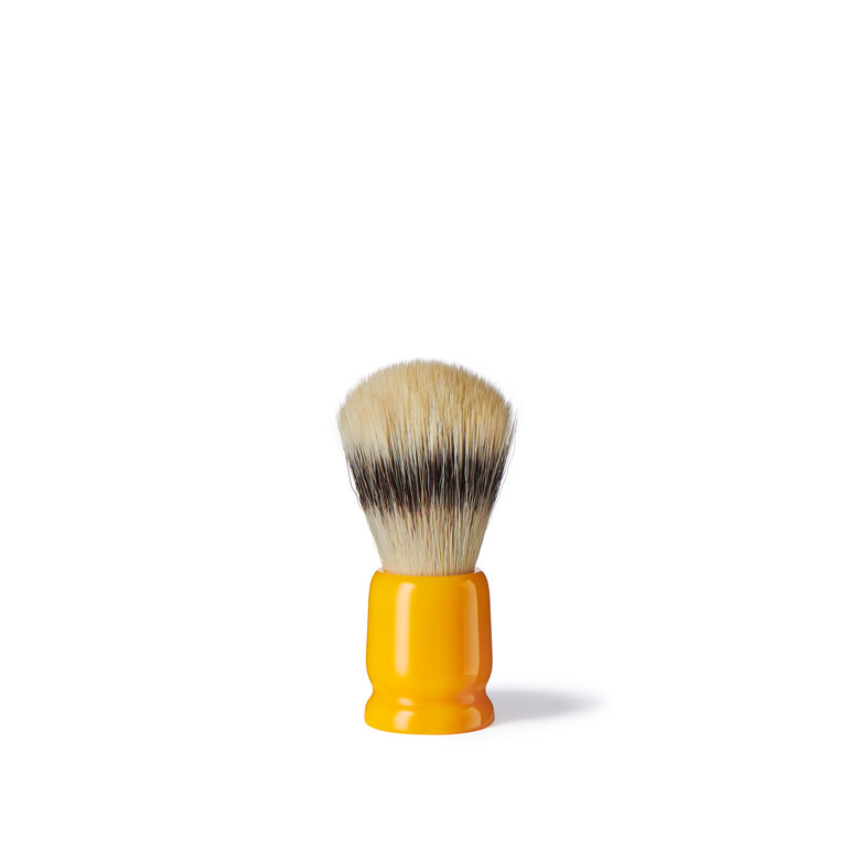 Yellow travel shaving brush, ONESIZE, hi-res-1